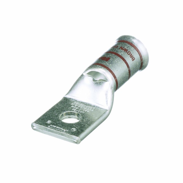 One-Hole Compression Lug, Standard Barrel, Copper, Brown
